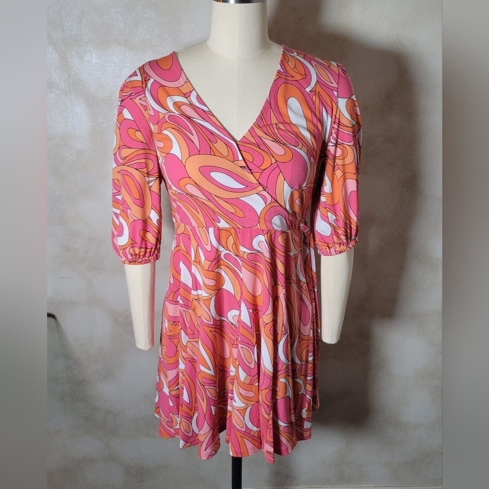 Michael Kors Dress Pink V Neck Small